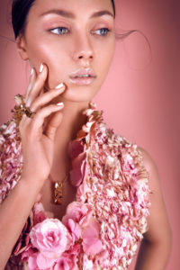 Flower Couture Fashion picture with corset made of cloves Flower Couture Fashion picture with corset made of cloves